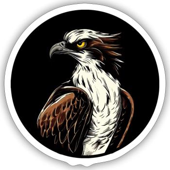 Balbuzard pêcheur Oiseau de proie - Sticker taille S (10 x 10 cm) - blanc mat - Devant