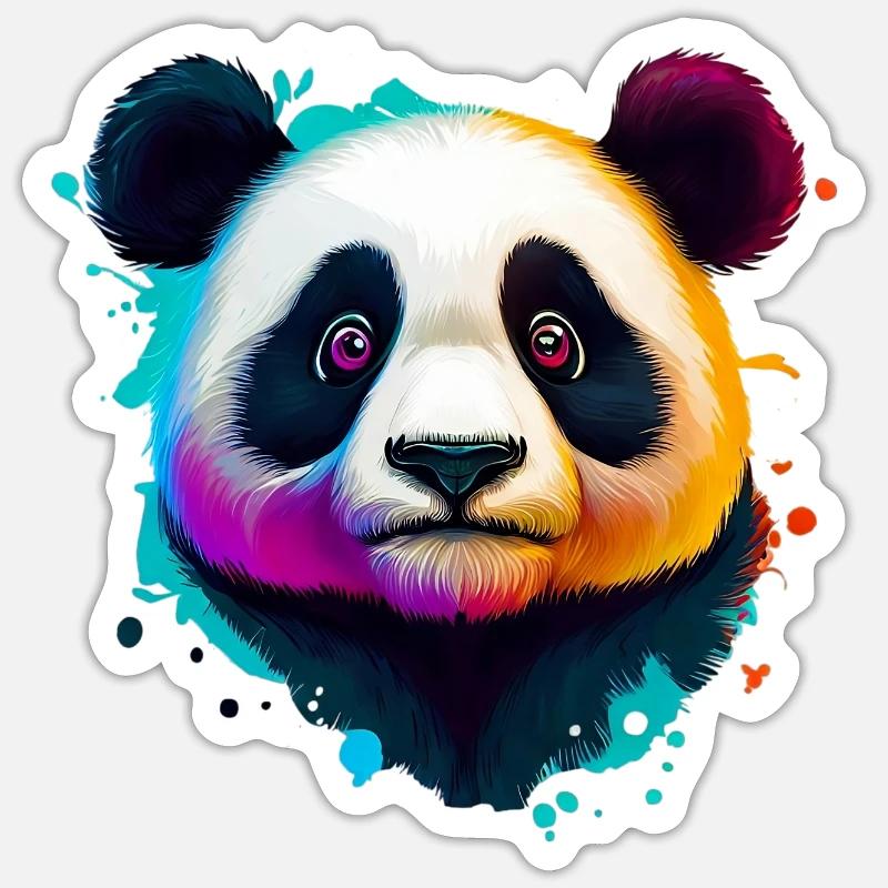 Panda - Sticker Größe S (10 x 10 cm) - Mattweiß