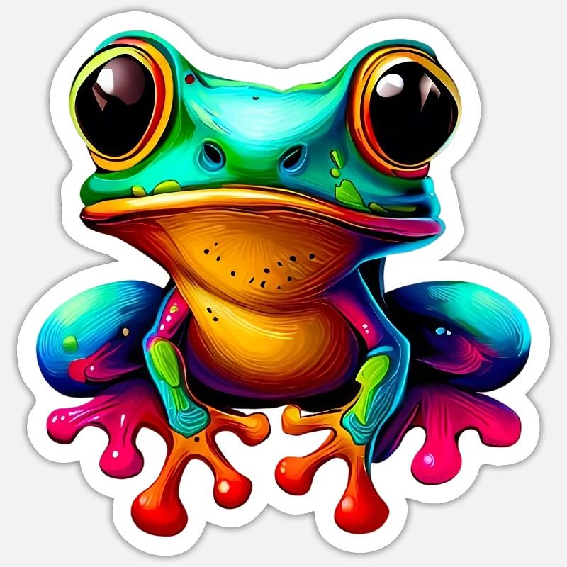 Frog - Sticker size S (10 x 10 cm) - white matte