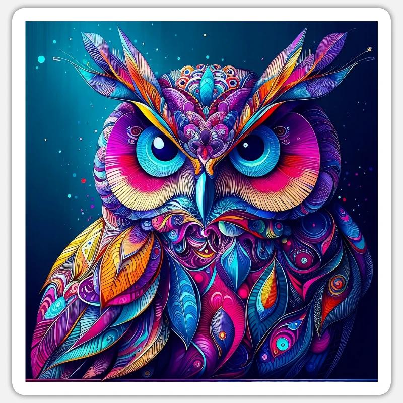 Owl - Sticker size S (10 x 10 cm) - white matte