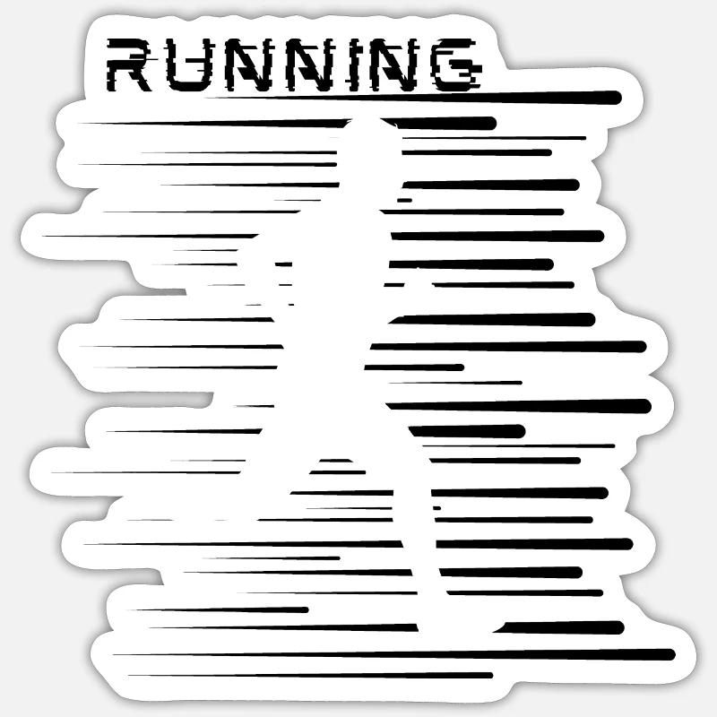Running, easy, active, running, cool stripes - Sticker size S (10 x 10 cm) - white matte