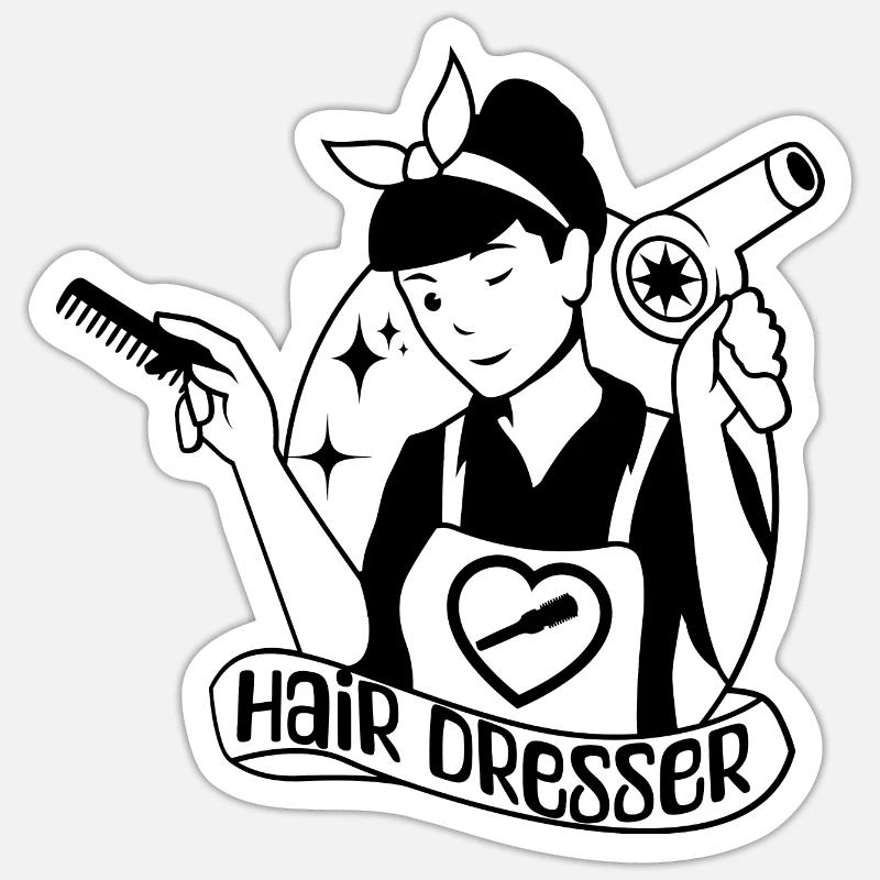 Coiffeur coiffeur coiffeur coiffeur idée cadeau Sticker taille S (10 x 10 cm)