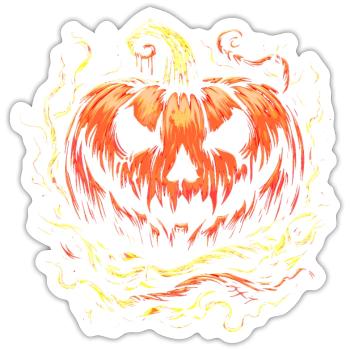 Halloween pumpkin - Sticker size S (10 x 10 cm) - white matte - Front