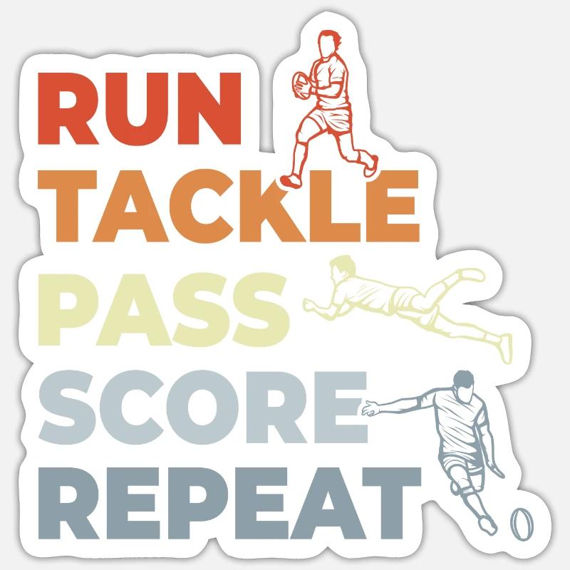 Rugby Routine - Sticker taille S (10 x 10 cm) - blanc mat