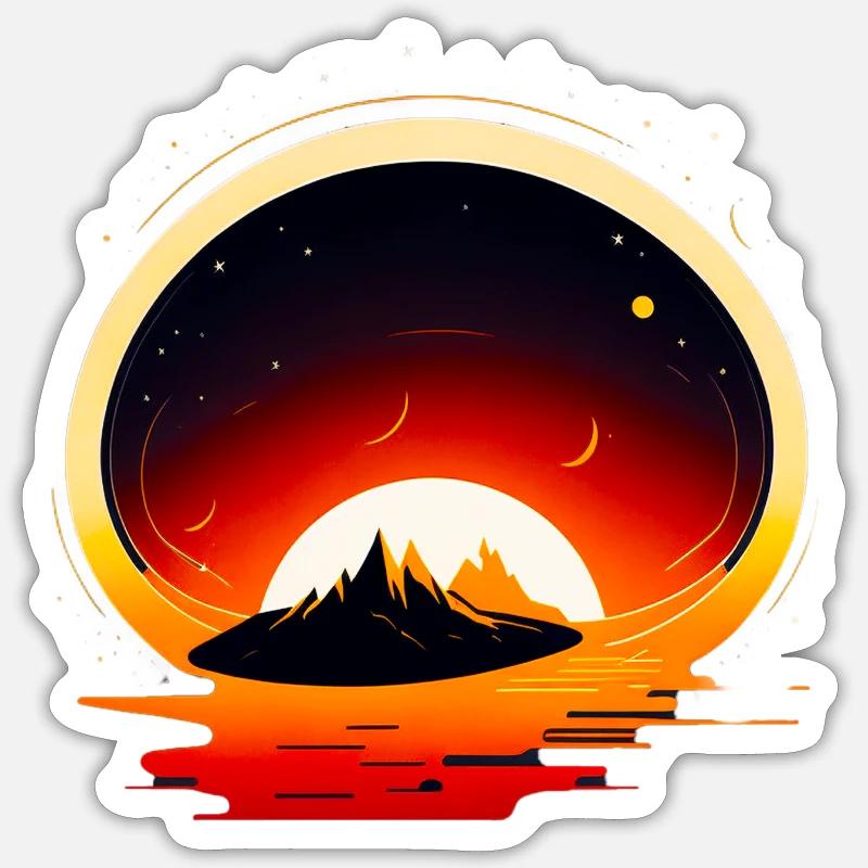 Vue de l’espace / Mars - Sticker taille S (10 x 10 cm) - blanc mat