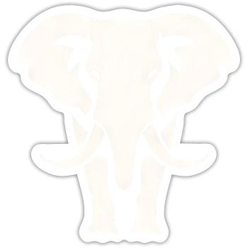 Logo blanc Elephant Silhouette - Sticker taille S (10 x 10 cm) - blanc mat - Devant