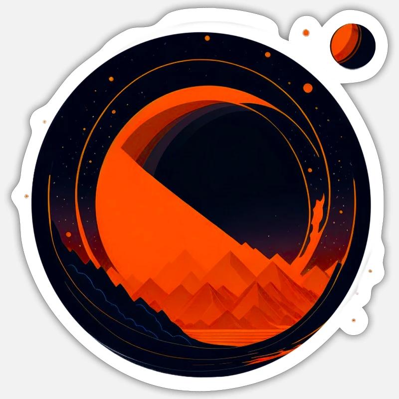 Space View / Mars 02 - Sticker size S (10 x 10 cm) - white matte