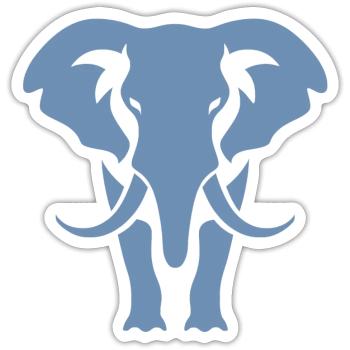 Logo blanc Elephant Silhouette - Sticker taille S (10 x 10 cm) - blanc mat - Devant