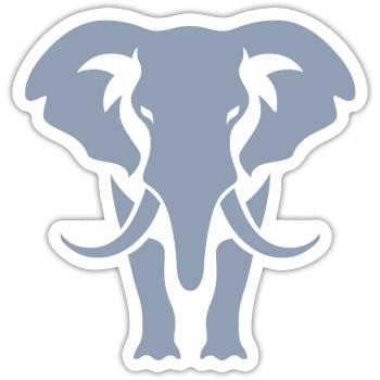 Logo blanc Elephant Silhouette - Sticker taille S (10 x 10 cm) - blanc mat - Devant