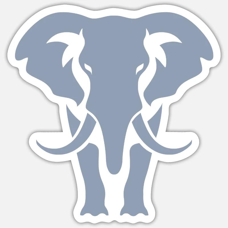 Elephant Silhouette White Logo Sticker size S (10 x 10 cm)