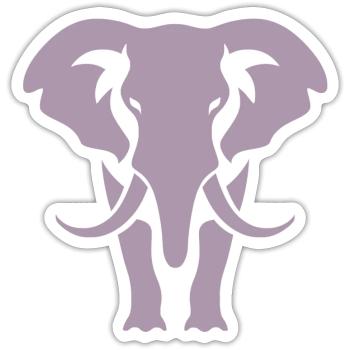 Silhouette d’éléphant Logo blanc - Sticker taille S (10 x 10 cm) - blanc mat - Devant