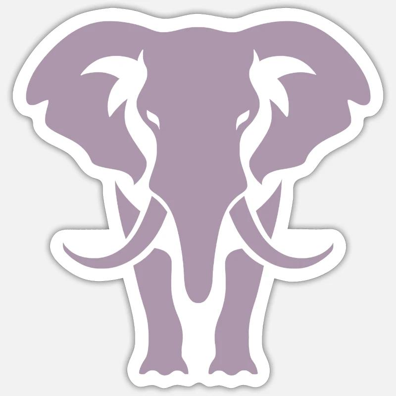 Elefant Silhouette Weiß Logo Sticker Größe S (10 x 10 cm)
