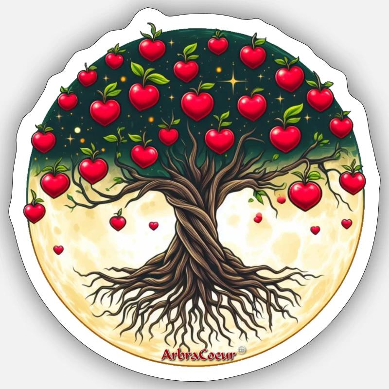 Arbre de Vie - ArbraCoeur - Sticker taille S (10 x 10 cm) - blanc mat