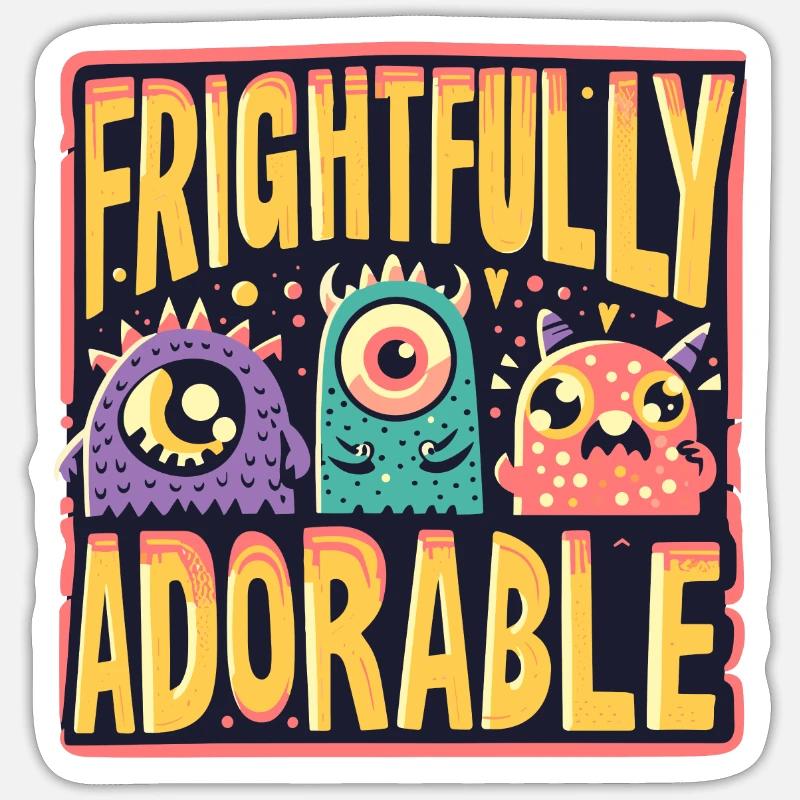 FRIGHTFULLY ADORABLE - Sticker size S (10 x 10 cm) - white matte