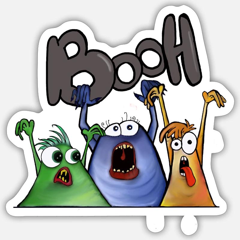 Booh - Sticker Größe S (10 x 10 cm) - Mattweiß