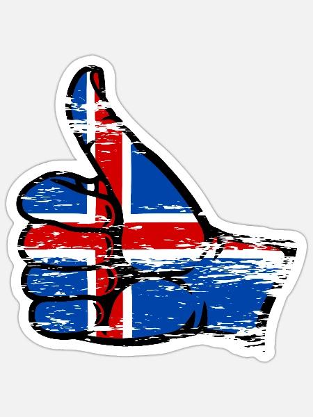 Island Flagge alles klar Symbol used - Sticker Größe S (10 x 10 cm) - Mattweiß