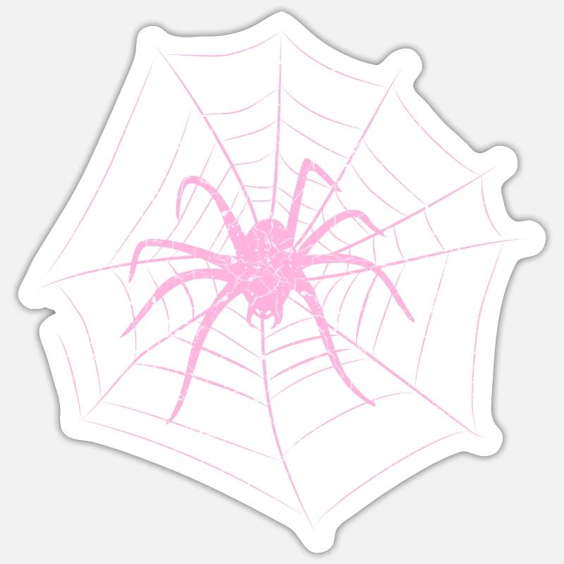 Spider in the web Halloween - Sticker size S (10 x 10 cm) - white matte