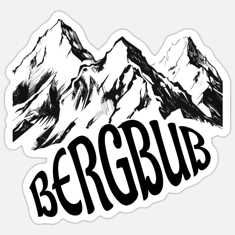 Bergbub - Sticker Größe S (10 x 10 cm) - Mattweiß