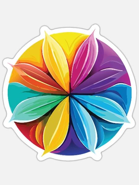 Lotusblume - Meditation - Yoga - Zen - Sticker Größe S (10 x 10 cm) - Mattweiß