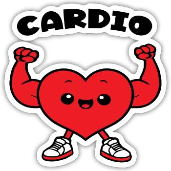 Cardio Humor - Sticker size S (10 x 10 cm) - white matte - Front
