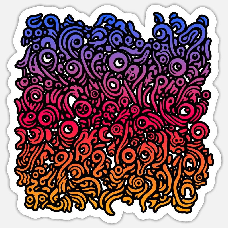 Motif organique étrange - Sticker taille S (10 x 10 cm) - blanc mat