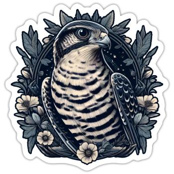 Faucon, Fauconnerie, Oiseau, Oiseau De Proie - Sticker taille S (10 x 10 cm) - blanc mat - Devant