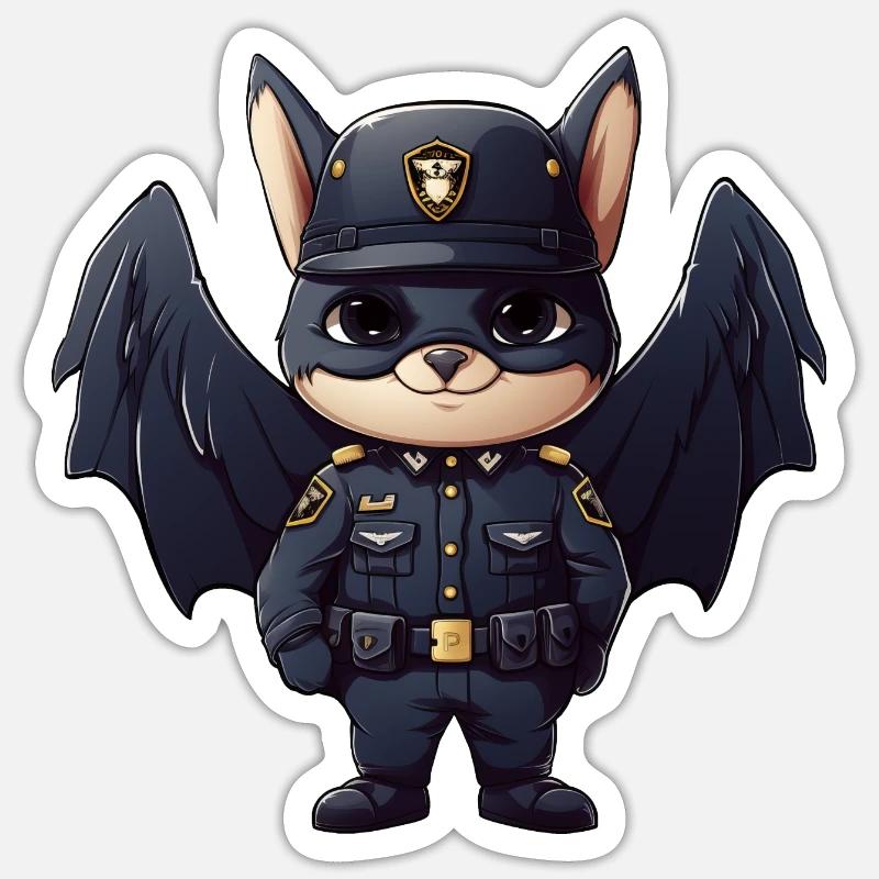 Bat Policeman Sticker size S (10 x 10 cm)