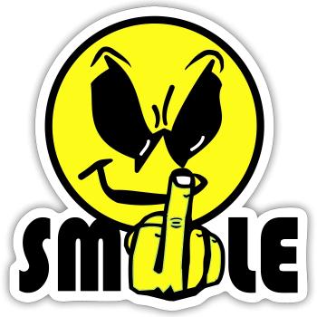 Logo de texte de sourire - Sticker taille S (10 x 10 cm) - blanc mat - Devant