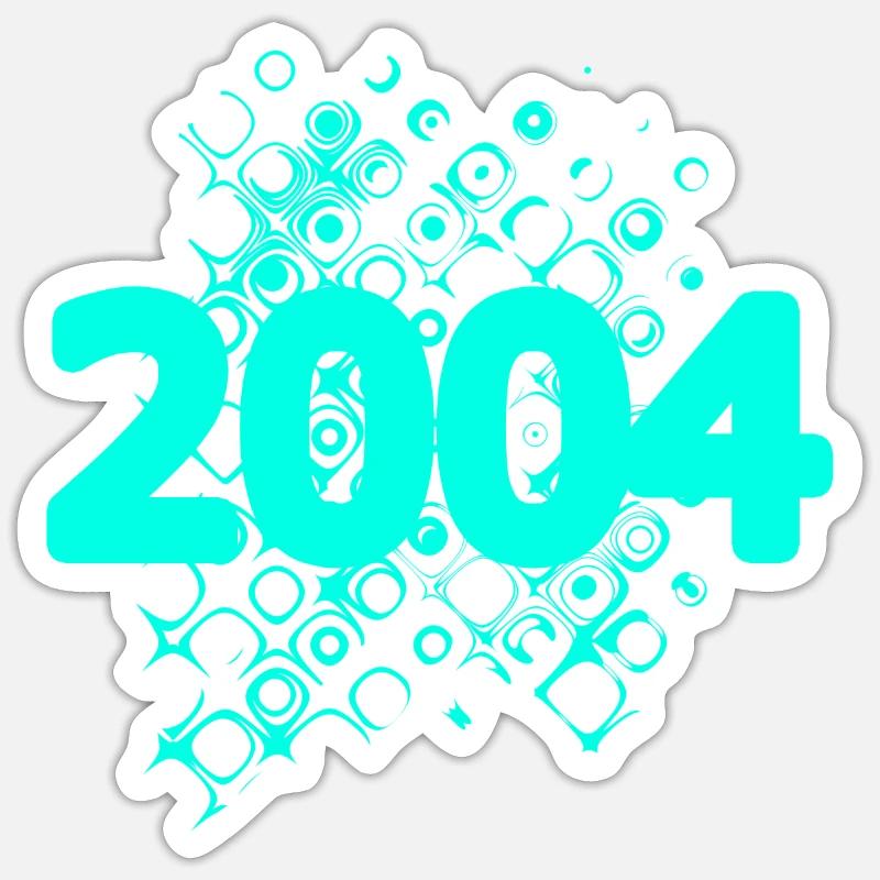 Retro 2004 - Sticker Größe S (10 x 10 cm) - Mattweiß