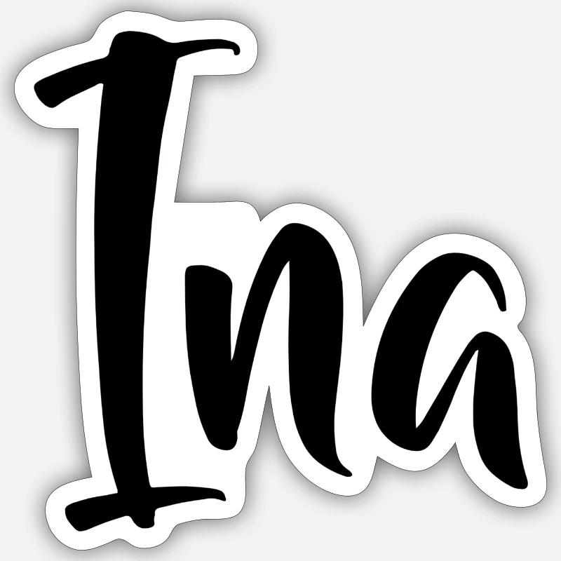 Name - Ina - Sticker Größe S (10 x 10 cm) - Mattweiß