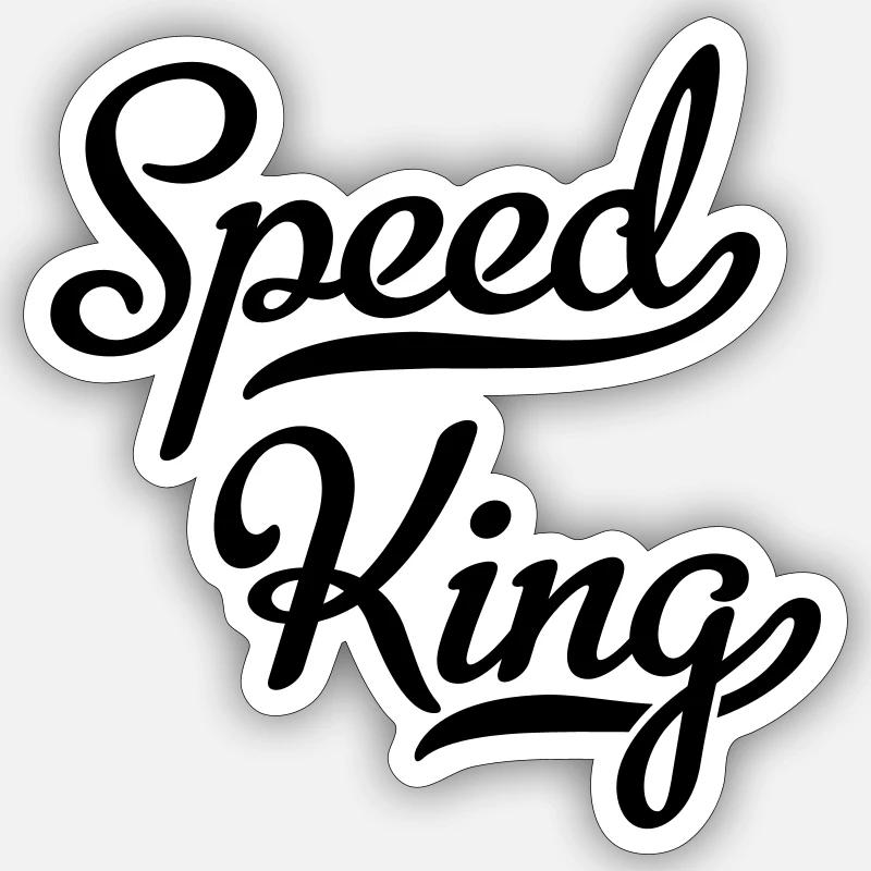 Speed King - Sticker size S (10 x 10 cm) - white matte
