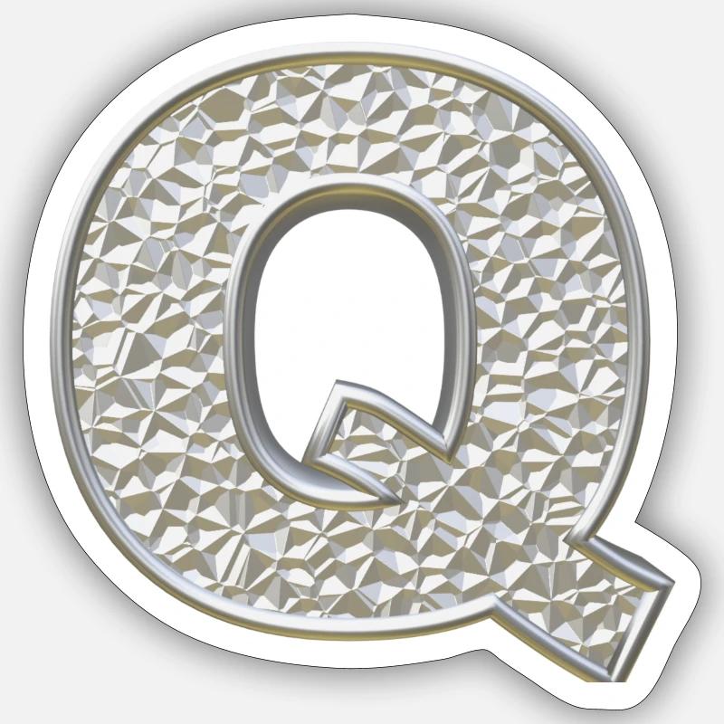 Q, lettre, lettre Q, initiale, initiale Q, monogramme, Sticker taille S (10 x 10 cm)