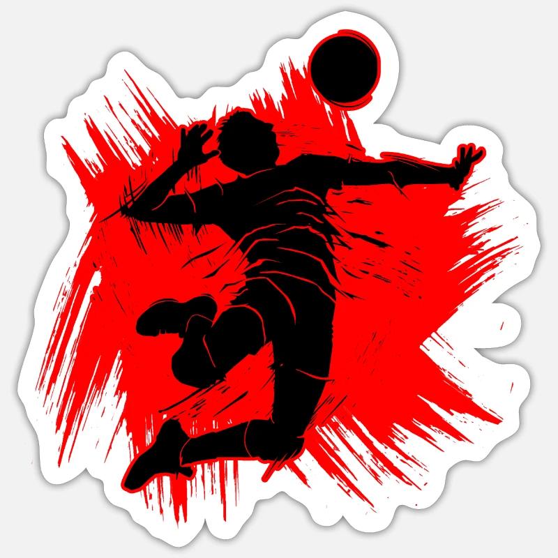 handball - Sticker taille S (10 x 10 cm) - blanc mat
