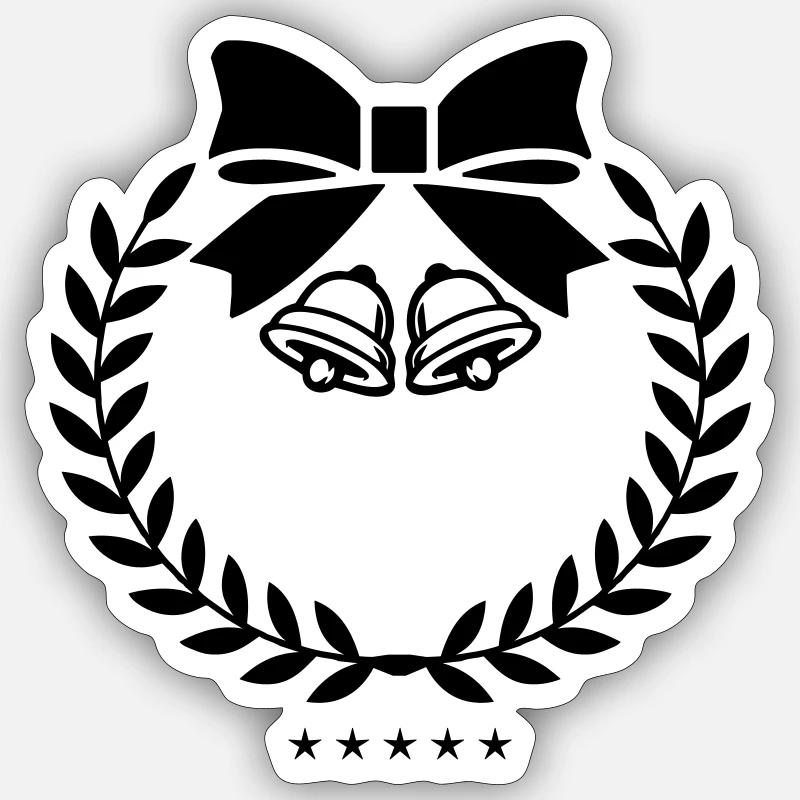 kranz glocken - Sticker Größe S (10 x 10 cm) - Mattweiß