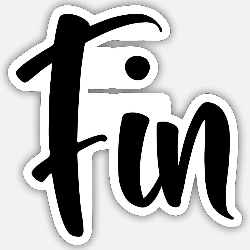 Name - Fin - Sticker size S (10 x 10 cm) - white matte