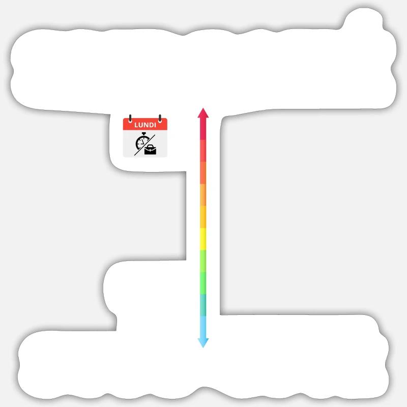 Pyjama vs Lundi - Sticker taille S (10 x 10 cm) - blanc mat