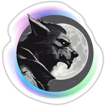 Werewolf up his ears - Sticker size S (10 x 10 cm) - white matte - Front