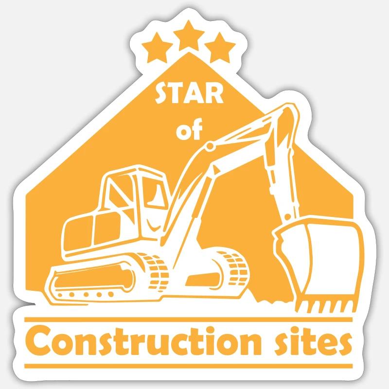 Bagger Zitat - Sticker Größe S (10 x 10 cm) - Mattweiß