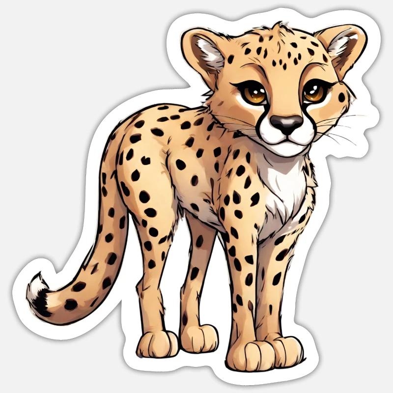 Jeune guépard Sticker taille S (10 x 10 cm)