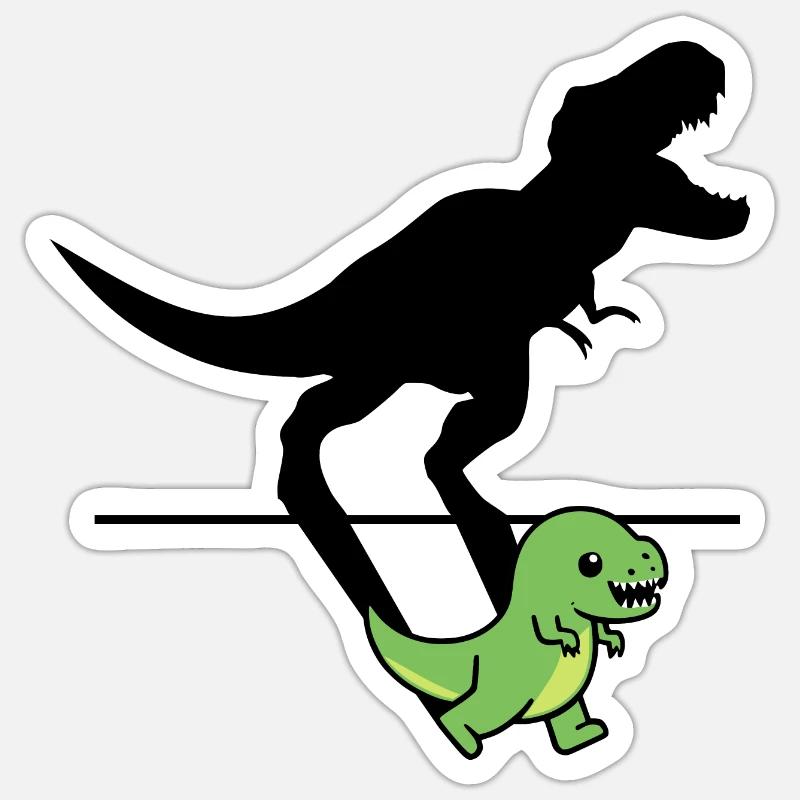 Trex with shadows Sticker size S (10 x 10 cm)