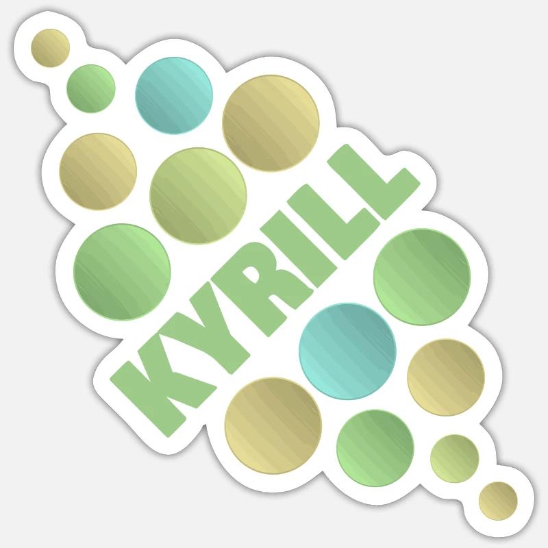 Cyril comme prénom - Sticker taille S (10 x 10 cm) - blanc mat