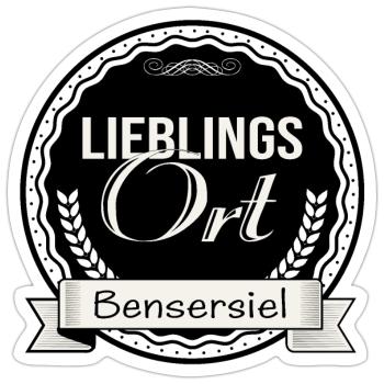 Lieblingsort Bensersiel - Sticker Größe S (10 x 10 cm) - Mattweiß - Vorne