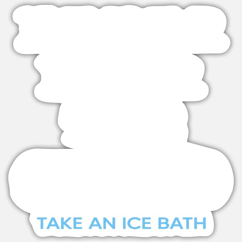 Eisbader Winterbad Abhärtung Eisbad Eisloch - Sticker Größe S (10 x 10 cm) - Mattweiß