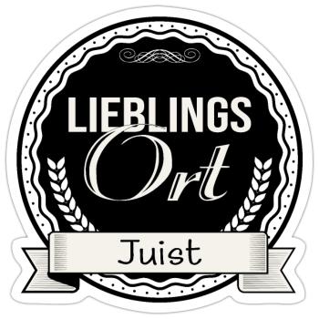 Lieblingsort Juist - Sticker Größe S (10 x 10 cm) - Mattweiß - Vorne