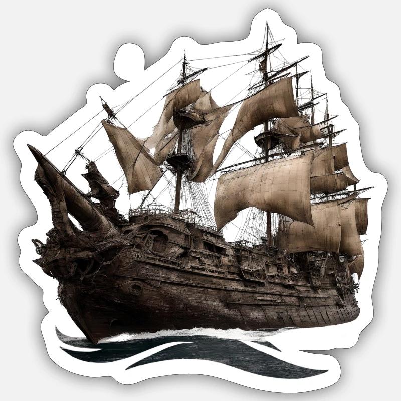 Ghost Ship Cursed Ship Sticker size S (10 x 10 cm)