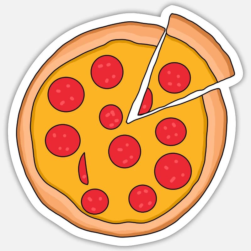 Pizza - Sticker taille S (10 x 10 cm) - blanc mat