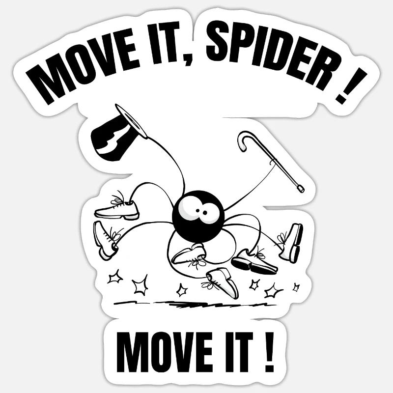 Beth the Spider - Tap Dancing (with text) Sticker size S (10 x 10 cm)