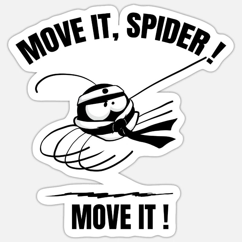 Beth the Spider - Karate (with text) Sticker size S (10 x 10 cm)
