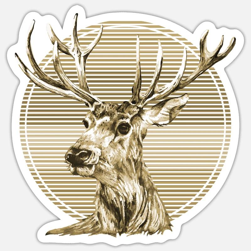 Deer - Sticker size S (10 x 10 cm) - white matte