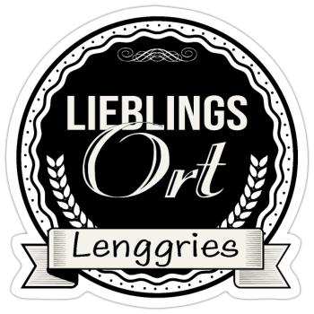 Lieblingsort Lenggries - Sticker Größe S (10 x 10 cm) - Mattweiß - Vorne